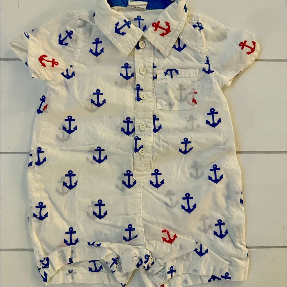 Anchor Print Kids Romper NWOT